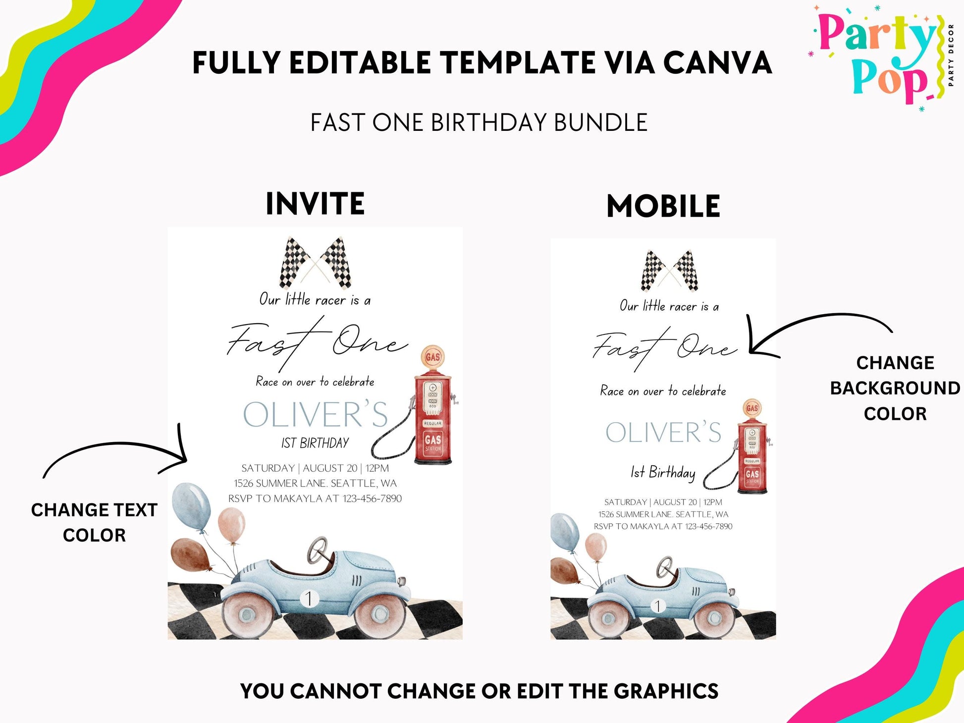 Fast One 1st Birthday Bundle - Digital Download