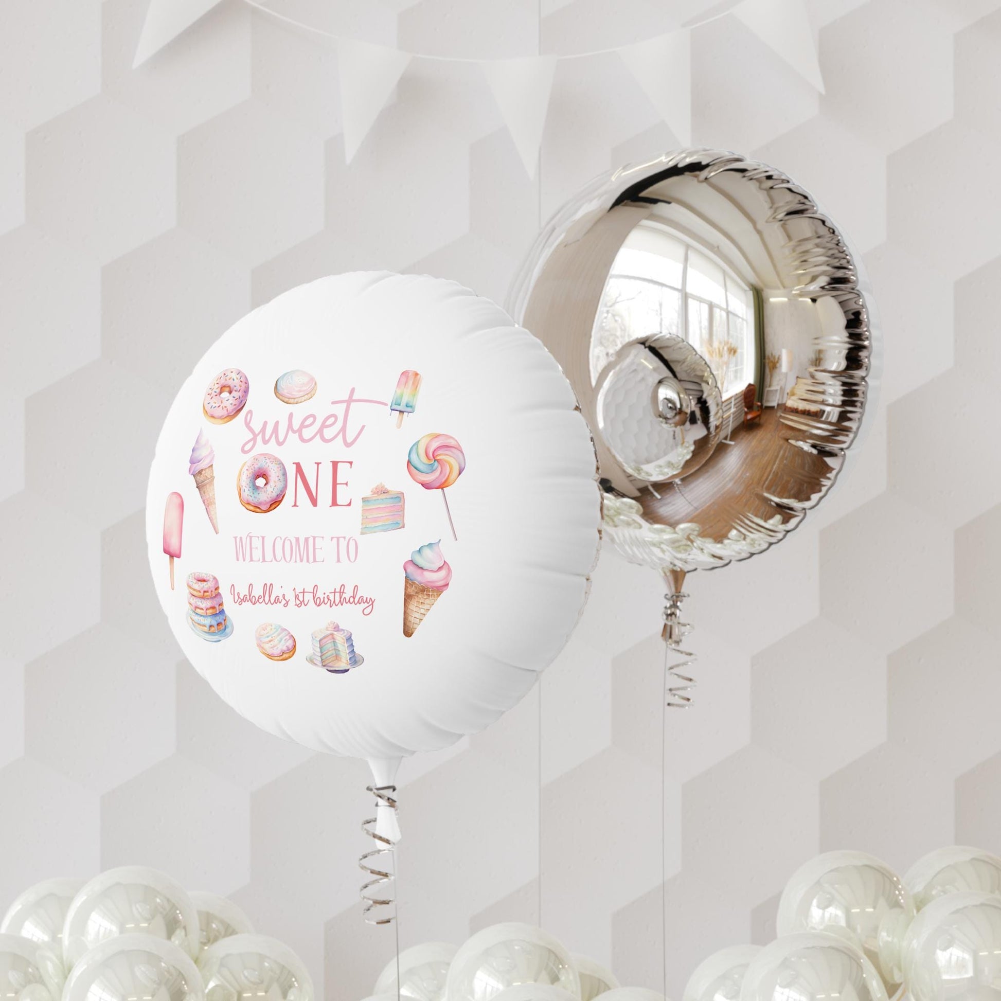 Sweet One Custom Birthday Balloons - Sweets Theme Party