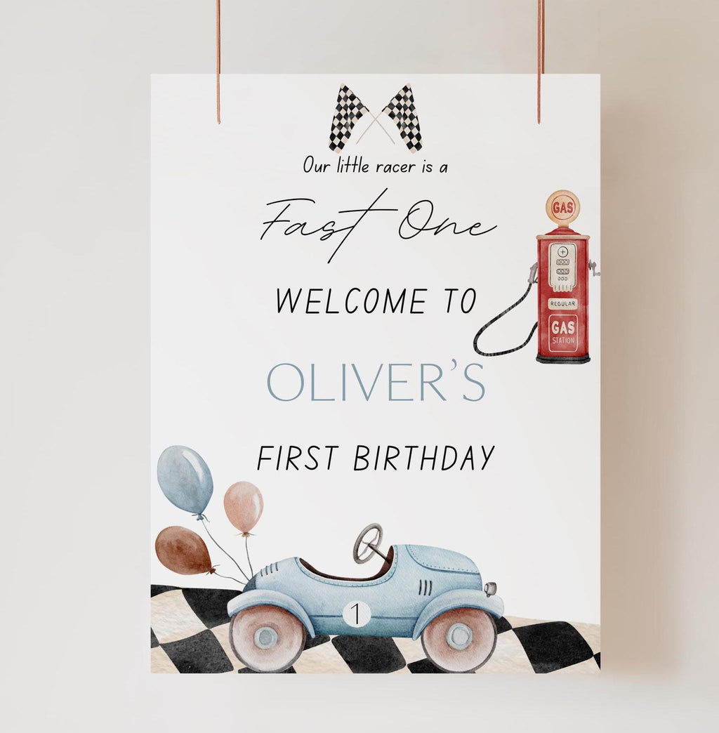 Fast One - Race Car Birthday - Digital Download