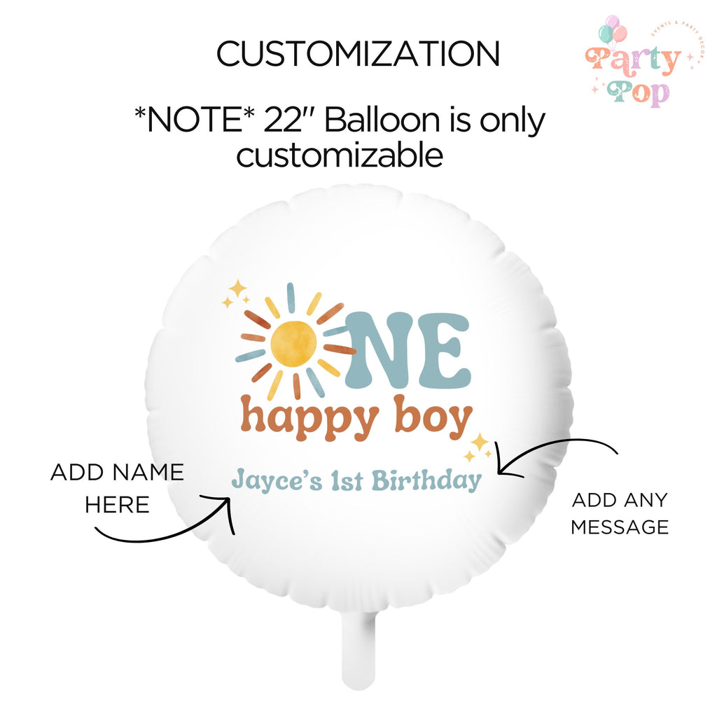 One Happy Boy 1st Birthday Balloon - 1st Trip Around The Sun