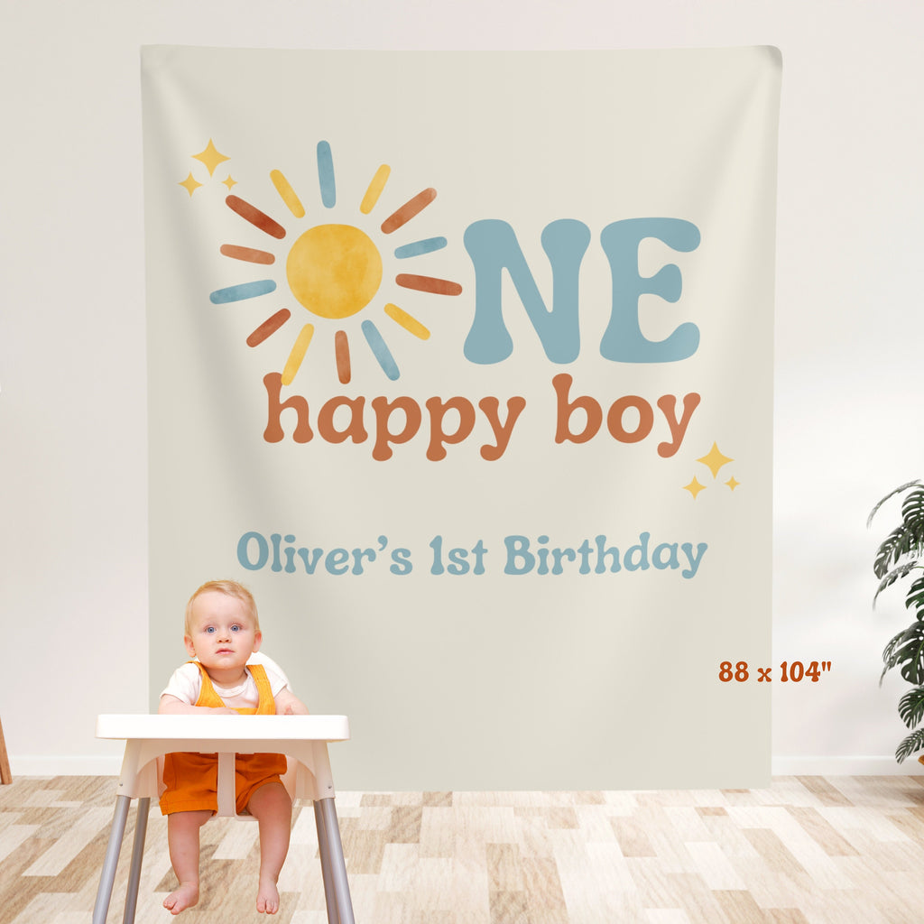 One Happy Boy 1st Birthday Banner - First Trip Around The Sun