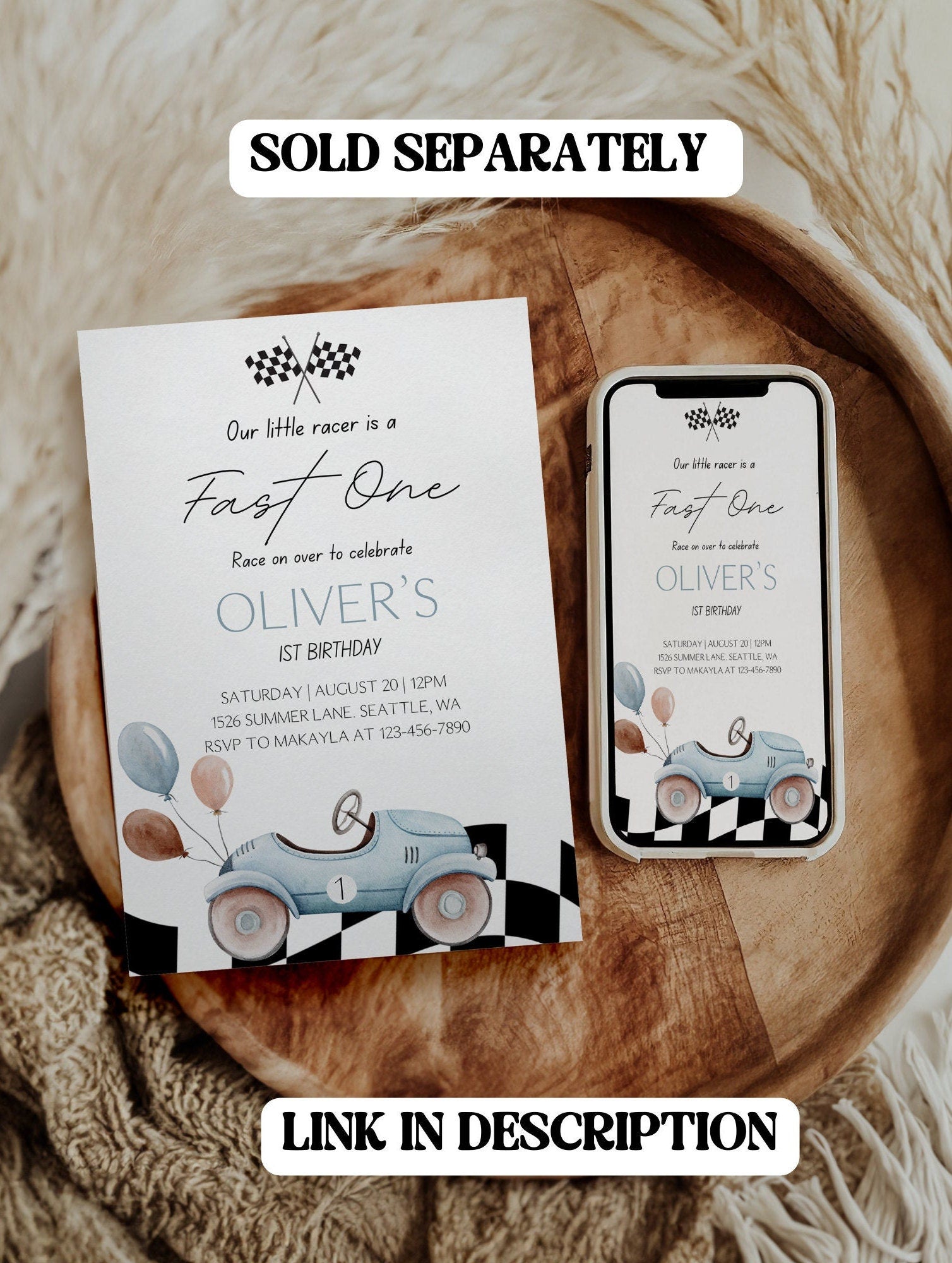 Fast One 1st Birthday Welcome Sign - Race Car Theme - Digital Download