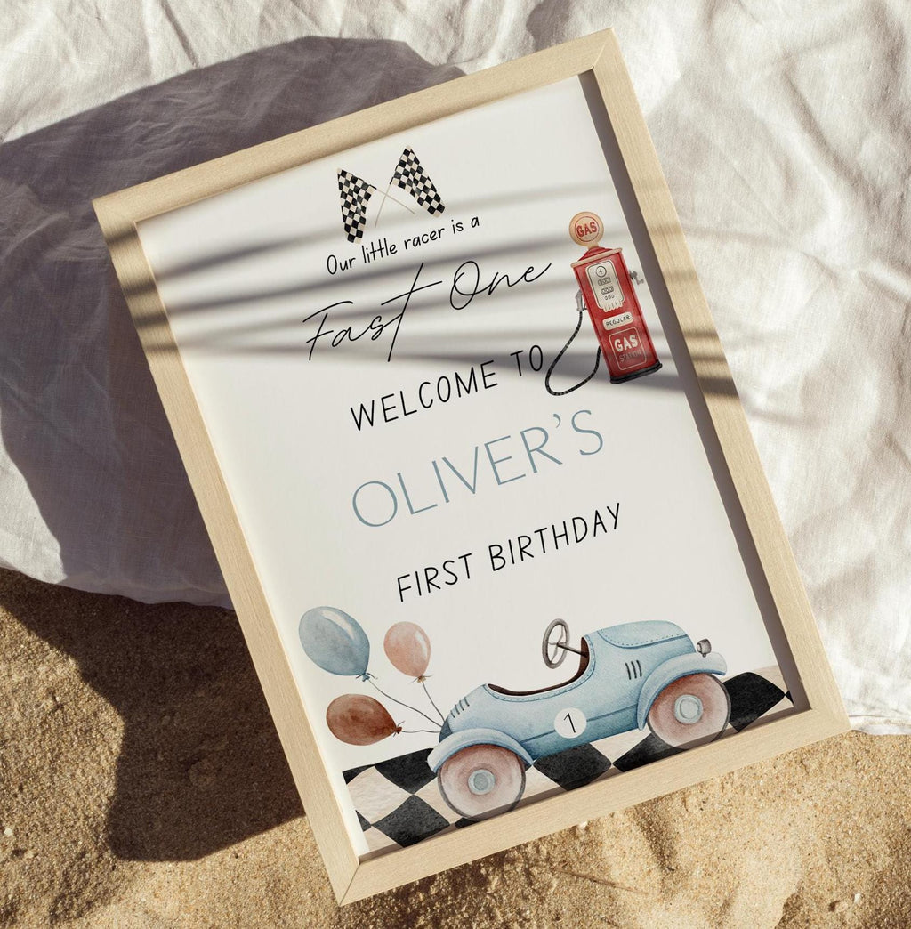 Fast One - Race Car Birthday - Digital Download