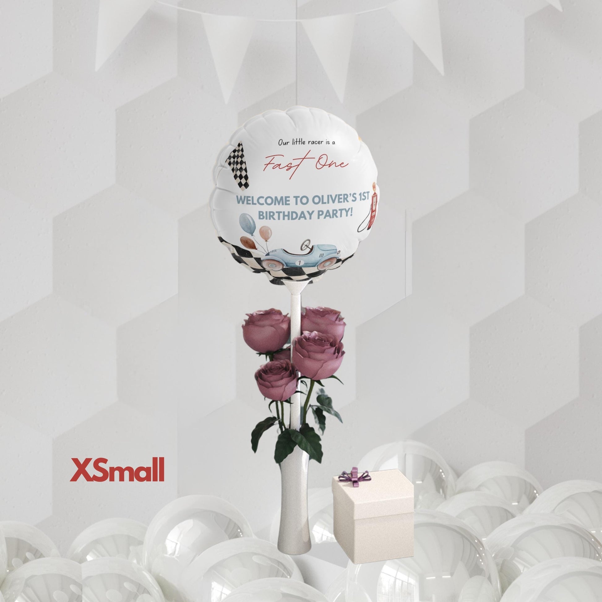 Fast One Birthday Balloon - Vintage Race Car - Race Car Birthday