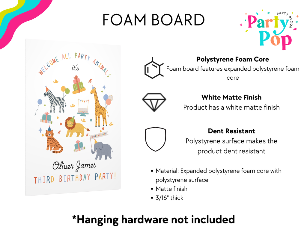 Party Animals Birthday Welcome Sign (Printed + Shipped)
