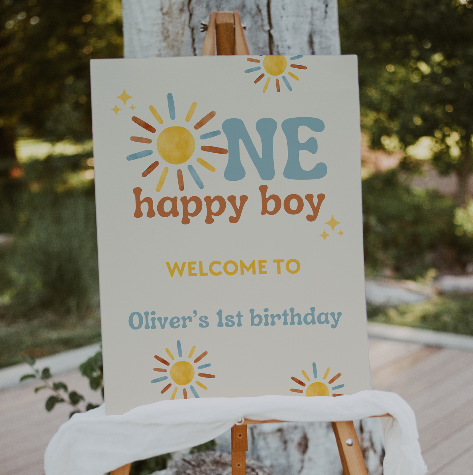 One Happy Boy Welcome Sign (Printed + Shipped)