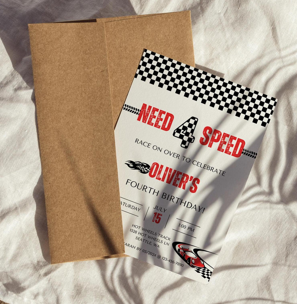 Need Four Speed Birthday Invitation - Digital Download