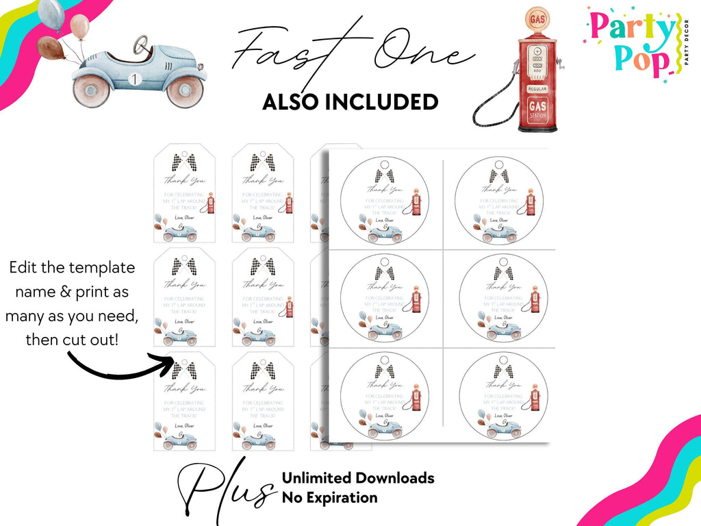 Fast One 1st Birthday Bundle - Digital Download