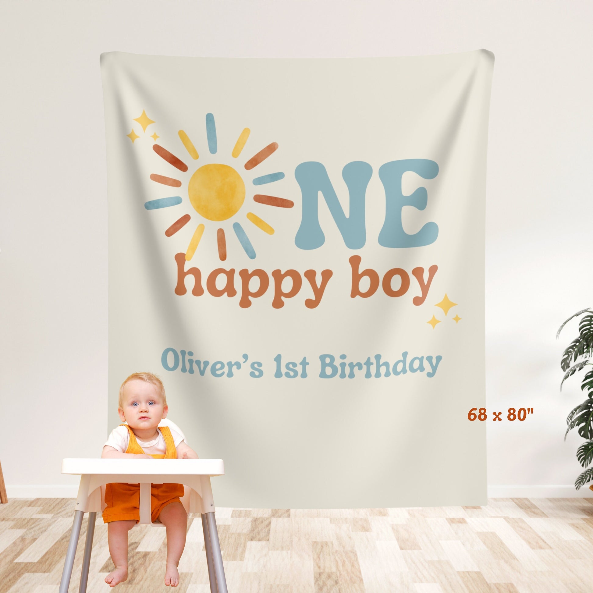 One Happy Boy 1st Birthday Banner - First Trip Around The Sun