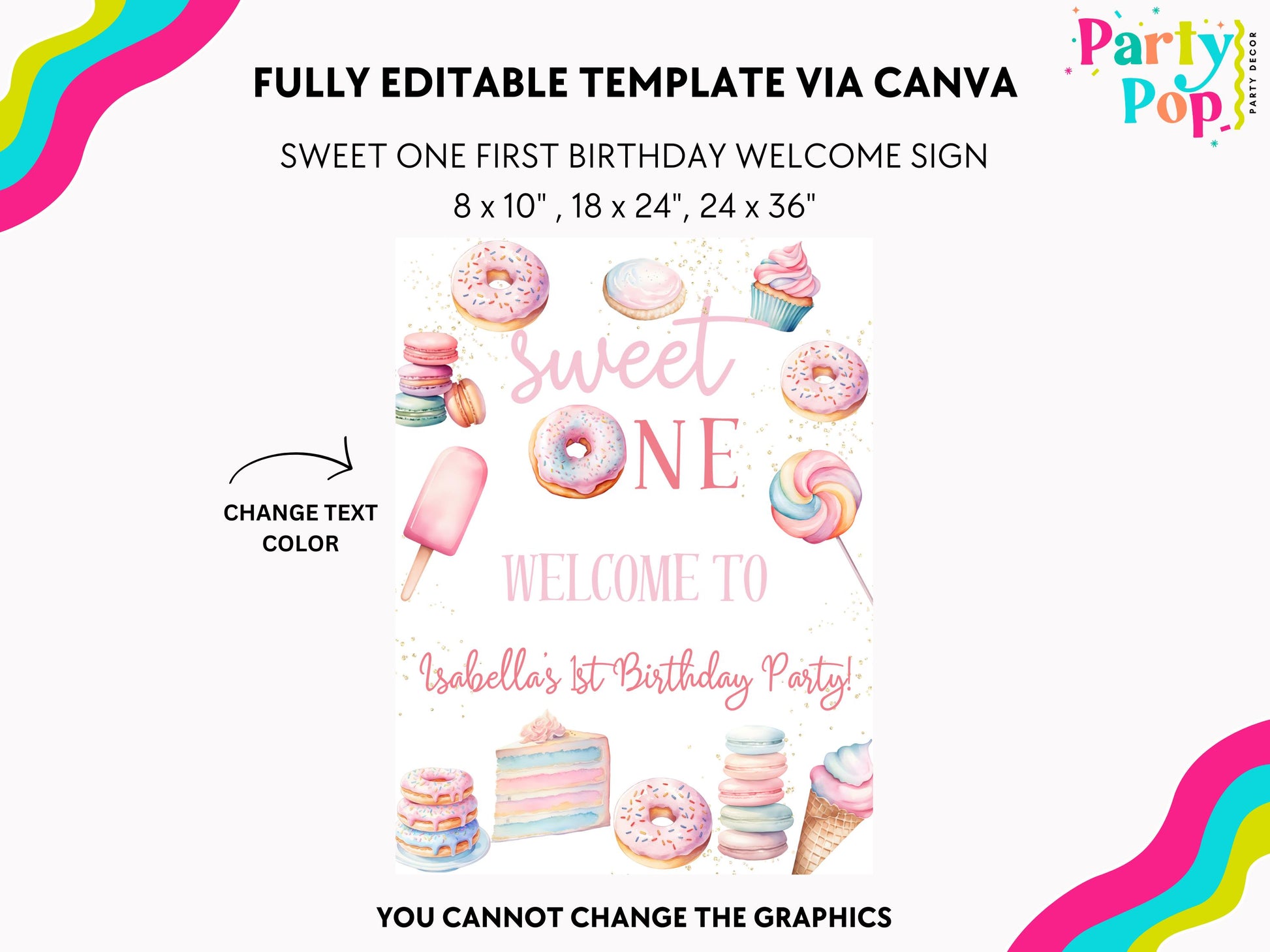 Sweet One Birthday Welcome Sign - Digital Download