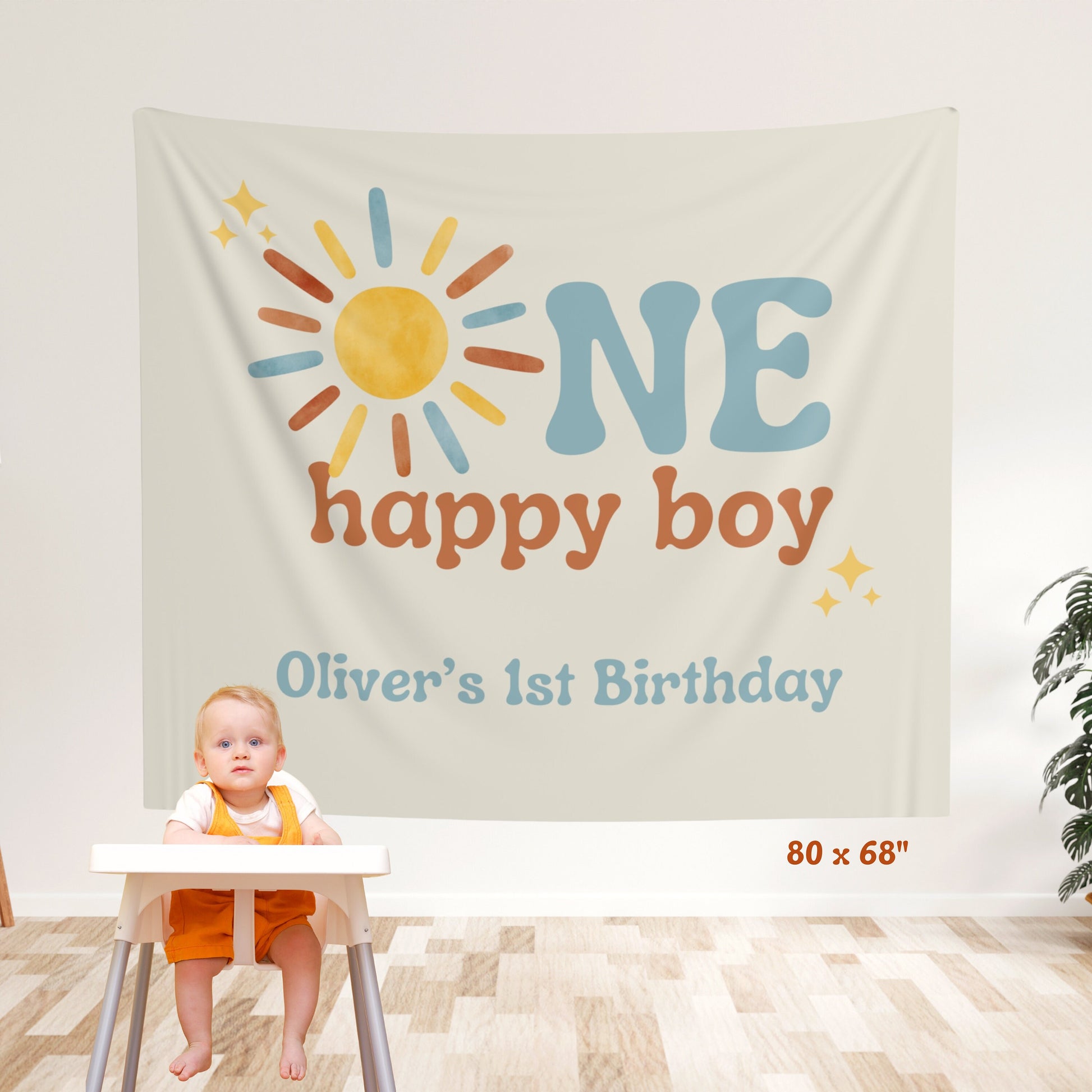 One Happy Boy 1st Birthday Banner - First Trip Around The Sun