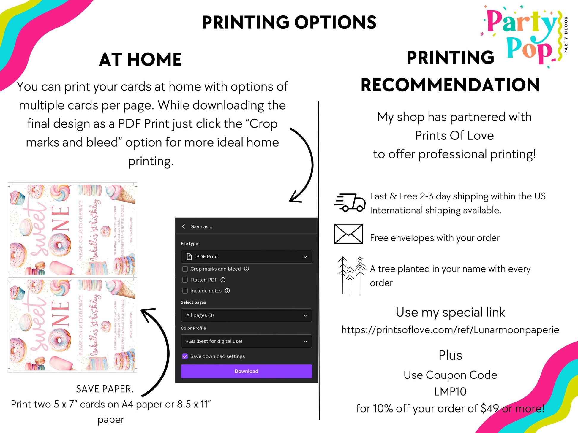 Sweet One 1st Birthday Bundle - Sweets Themed Birthday Supplies - Digital Download