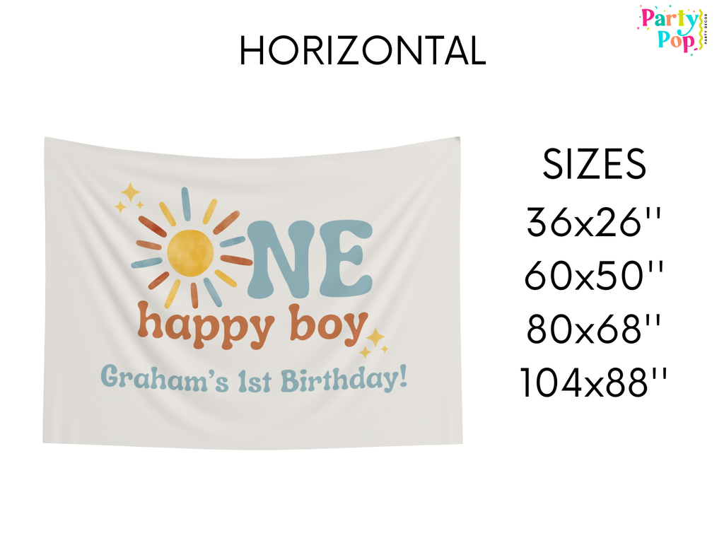 One Happy Boy Birthday Banner (Printed + Shipped)