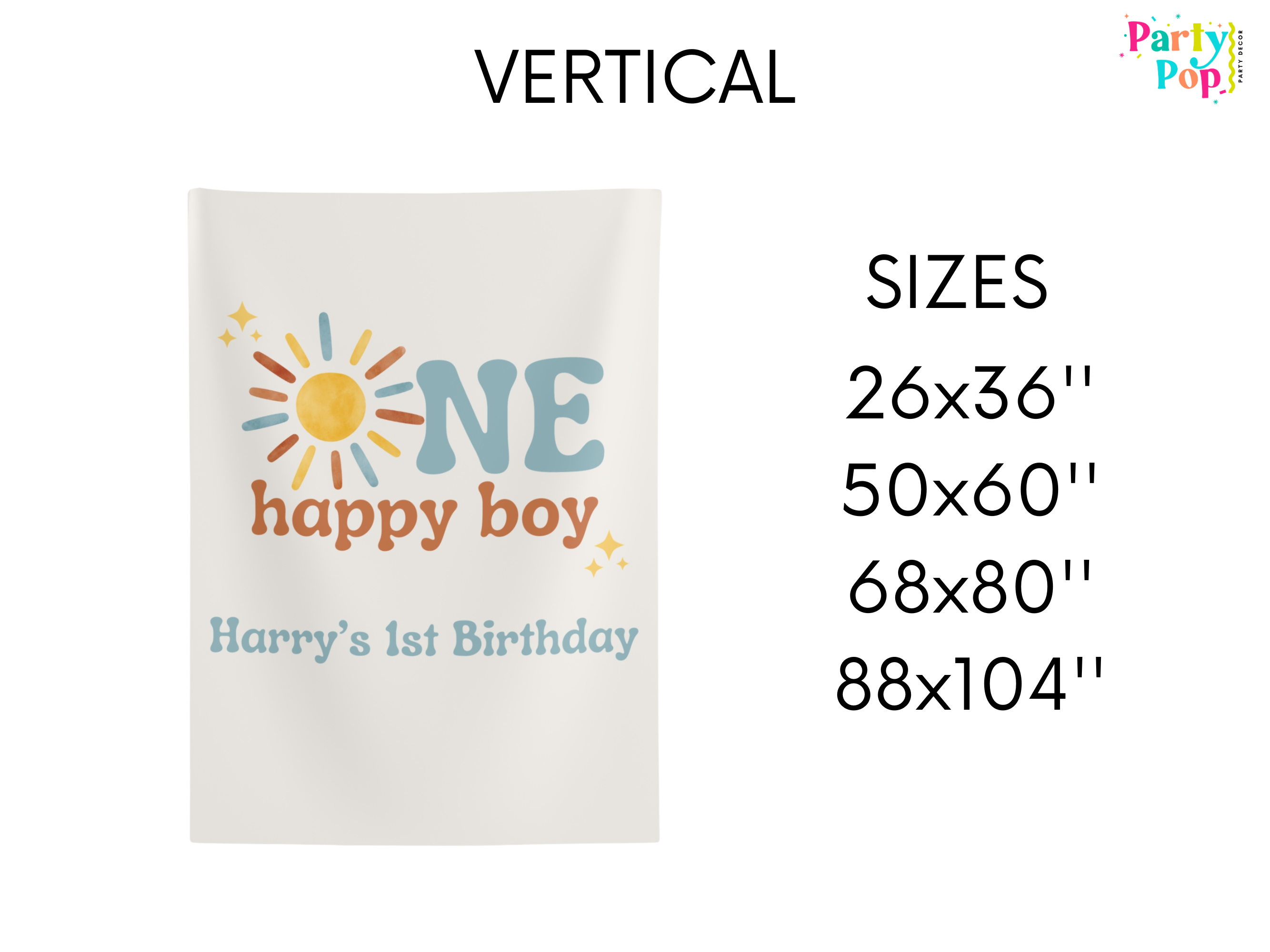 One Happy Boy Birthday Banner (Printed + Shipped)