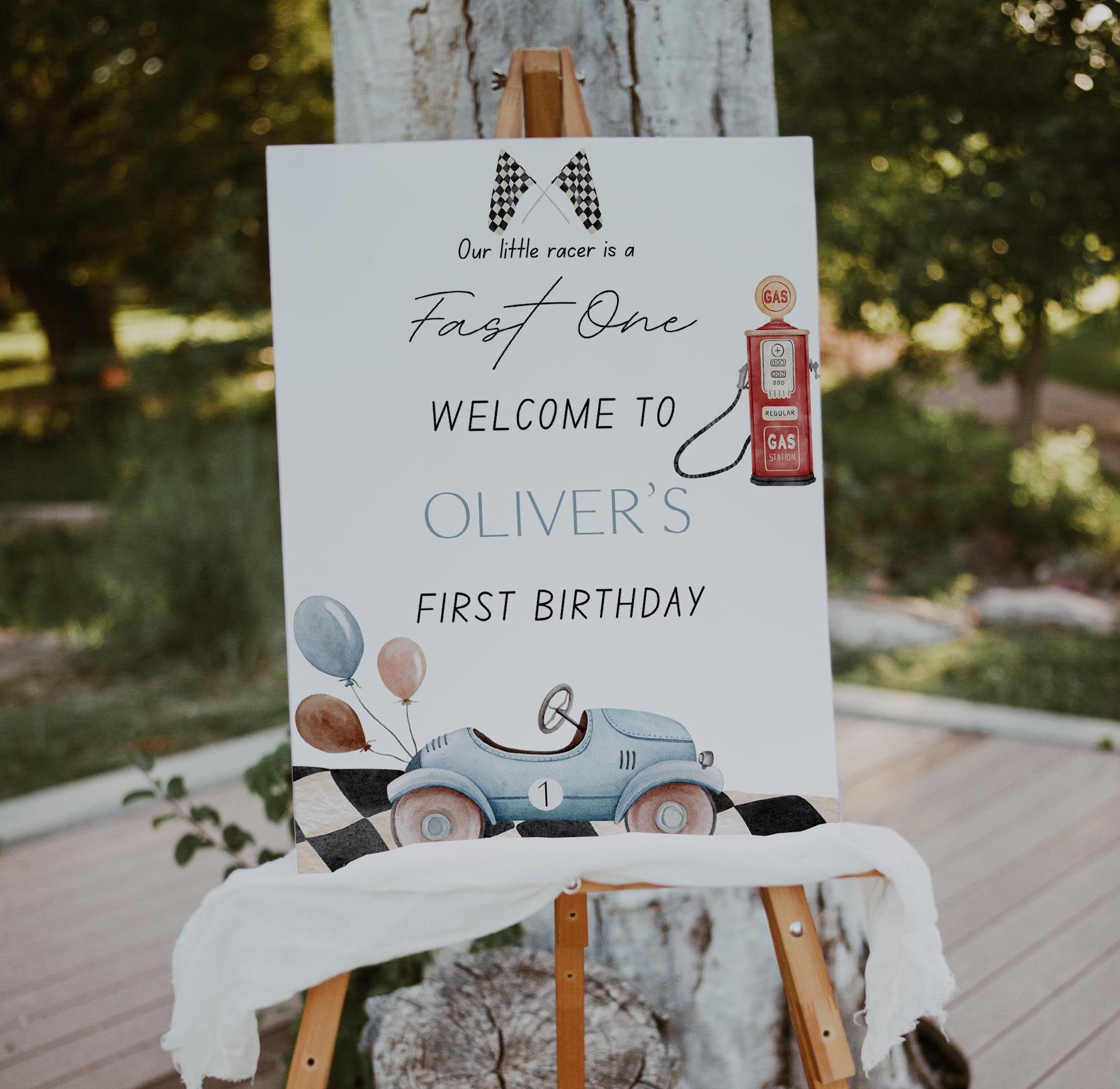 Fast One - Race Car Birthday - Digital Download