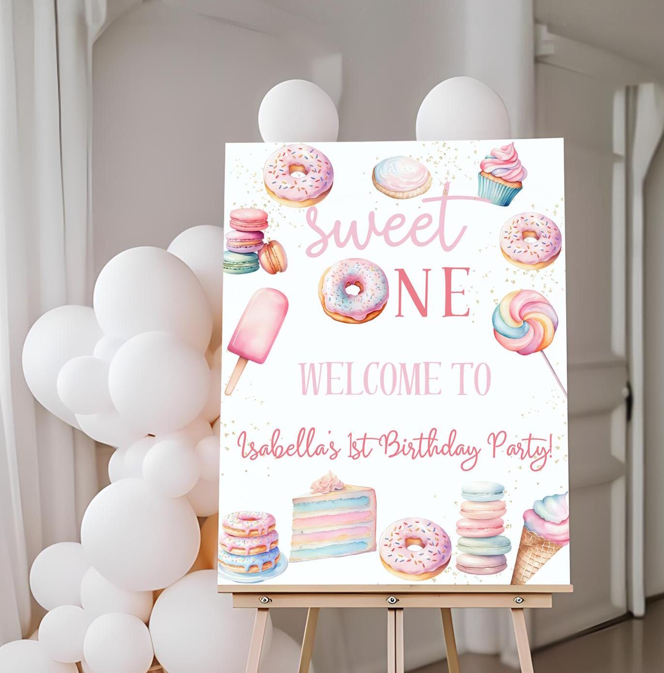 Sweet One Birthday Welcome Sign - Digital Download