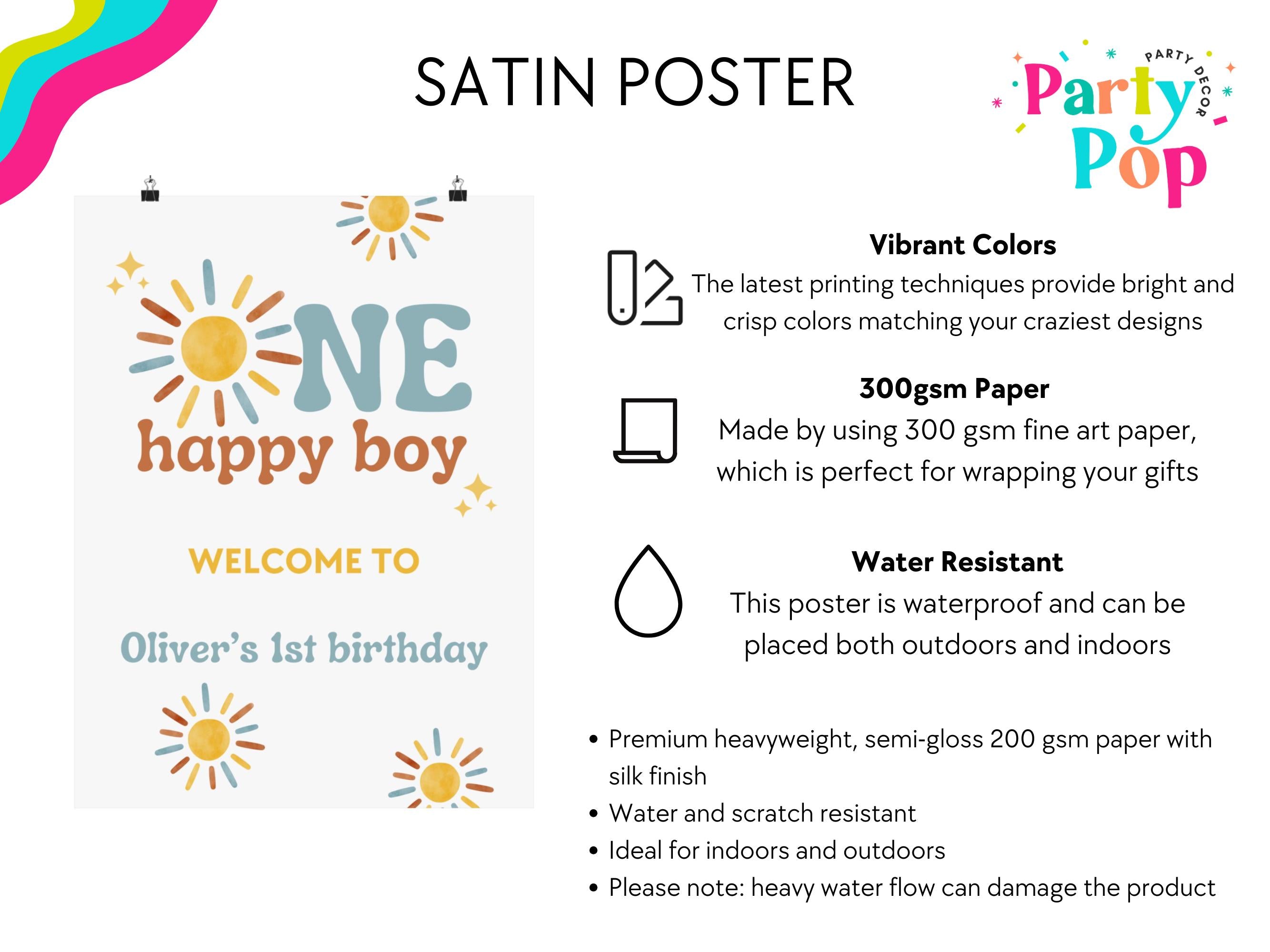 One Happy Boy Welcome Sign (Printed + Shipped)