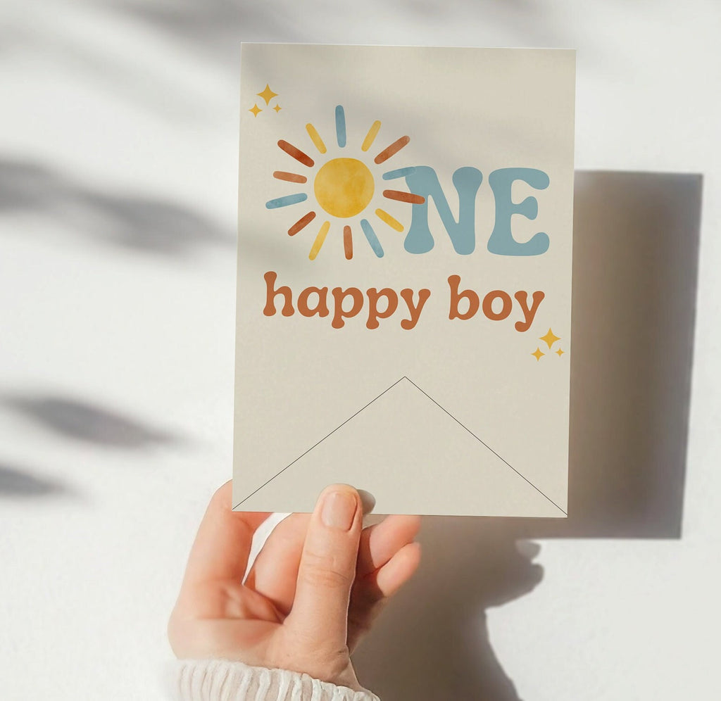 One Happy Boy Sunshine Banner - First Trip Around The Sun - Digital Download