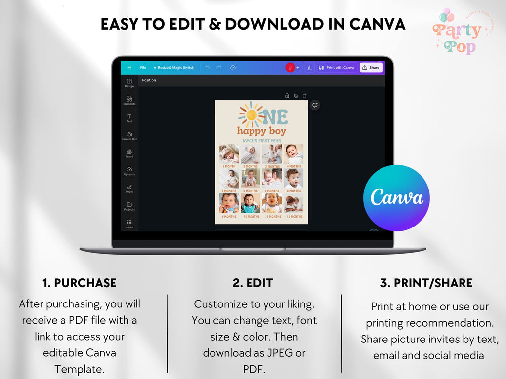 One Happy Boy Photo Board - Digital Download