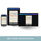 One Happy Boy Download & Print Invitation - Boho