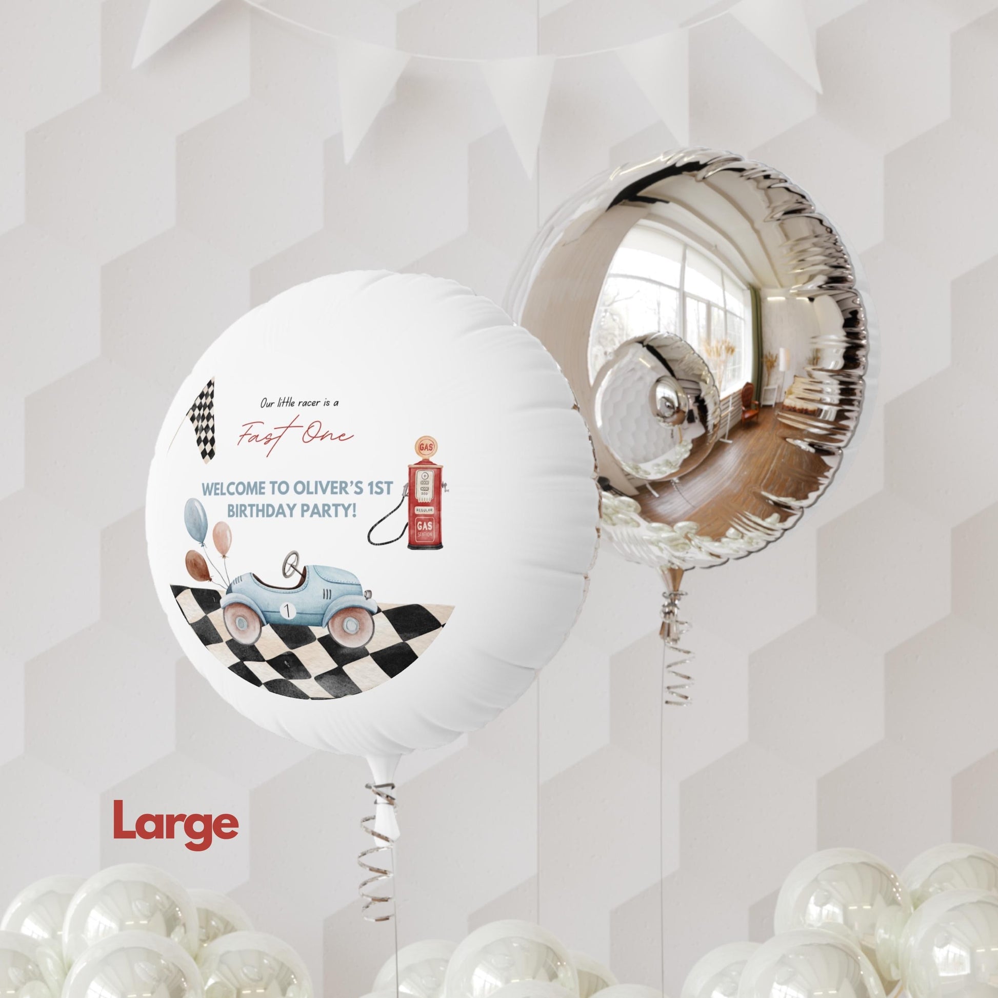 Fast One Birthday Balloon - Vintage Race Car - Race Car Birthday