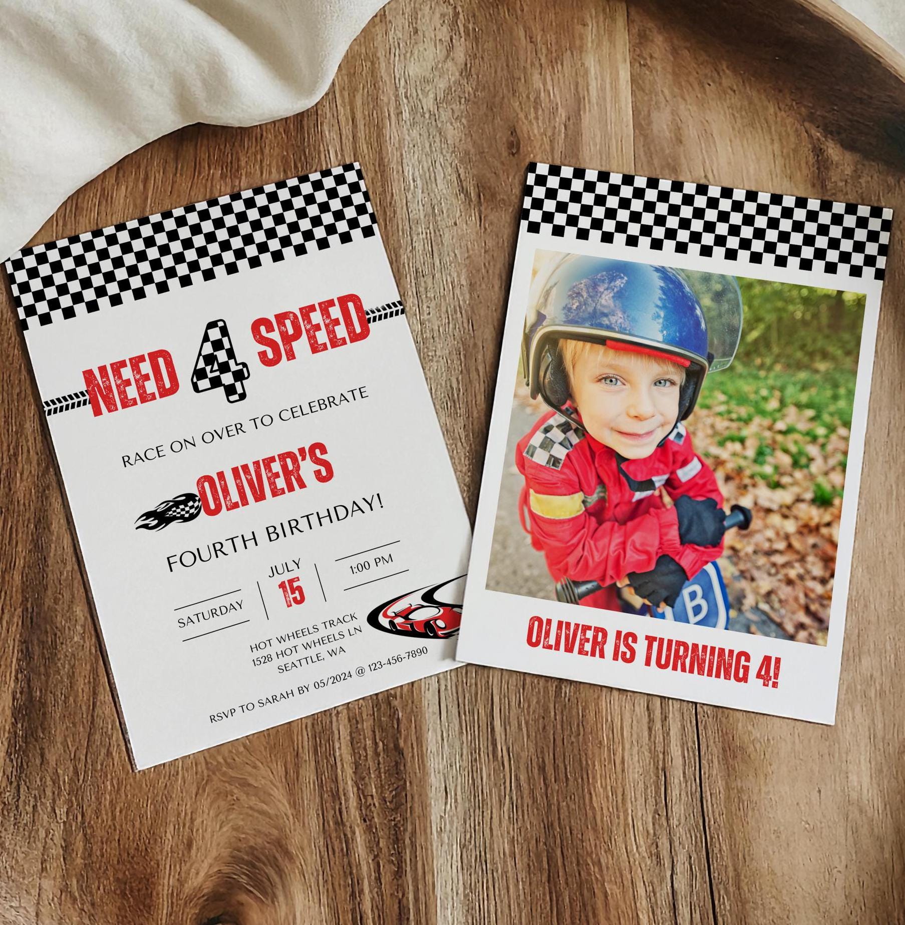 Need Four Speed Birthday Invitation - Digital Download