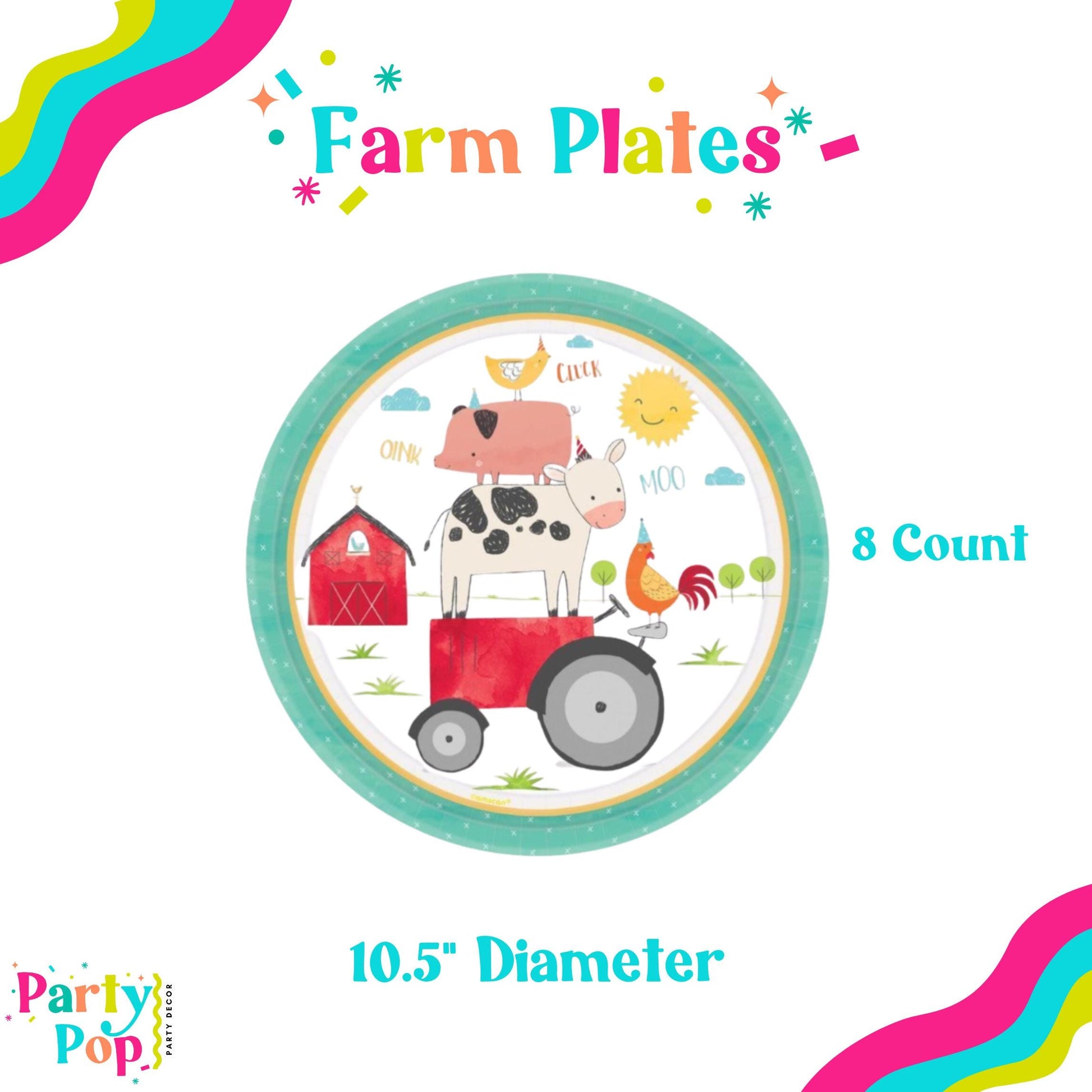 Cow Birthday Plate - Farm Animal Birthday Decor