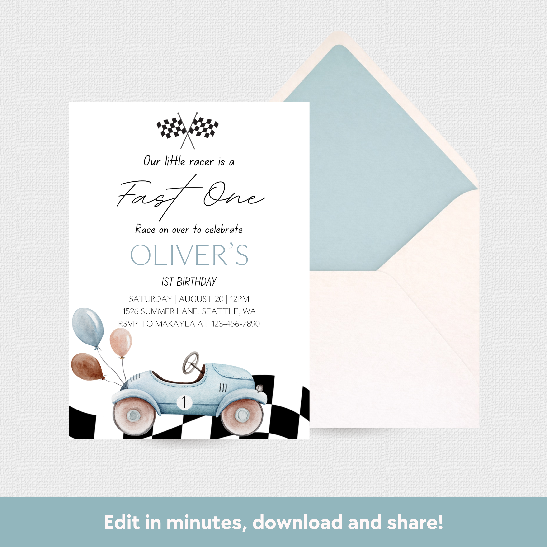 Fast One Download & Print Invitation
