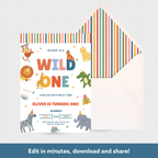 Wild One 1st Birthday Download + Print Invitation