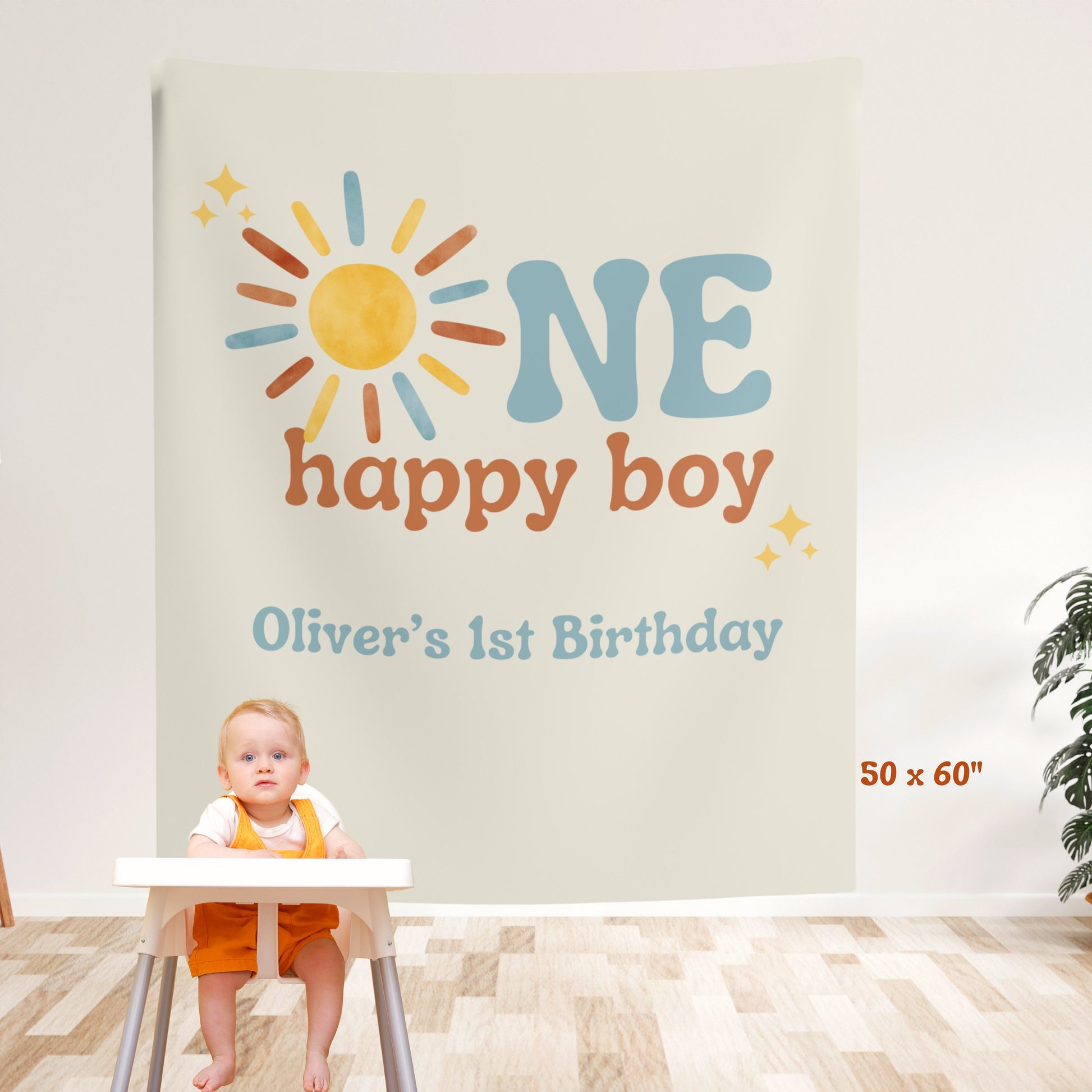 One Happy Boy 1st Birthday Banner - First Trip Around The Sun