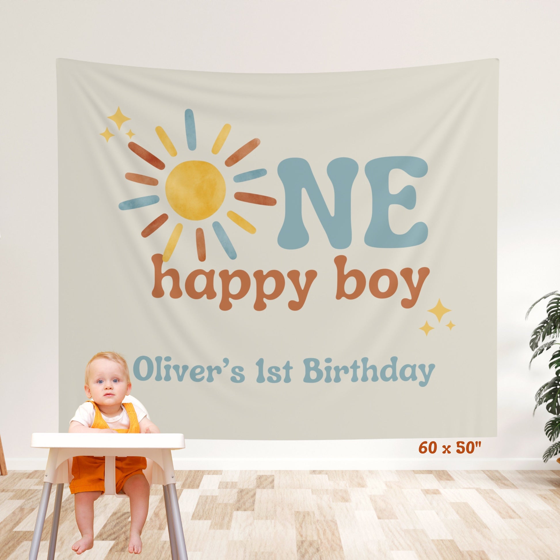 One Happy Boy 1st Birthday Banner - First Trip Around The Sun