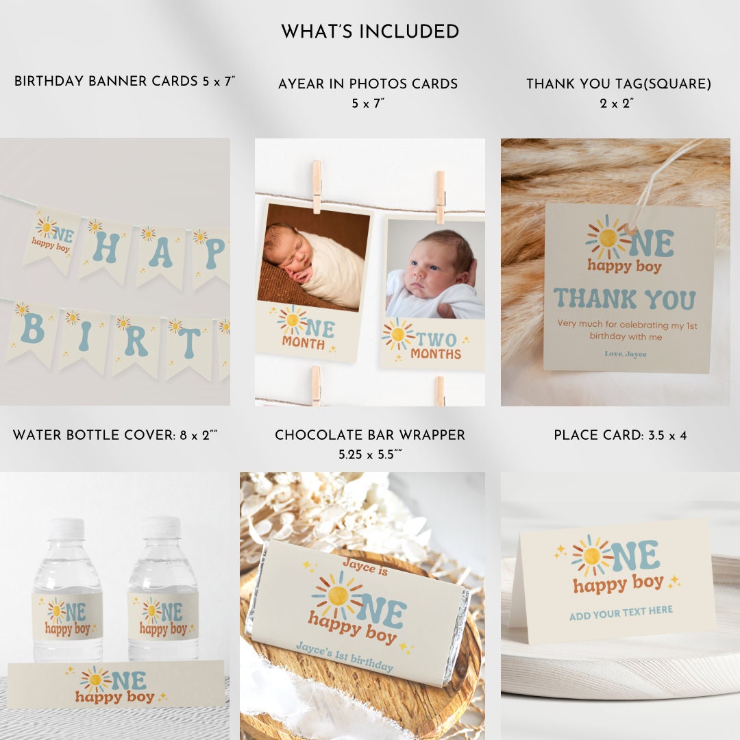 One Happy Boy Sunshine Birthday Bundle – Digital Download