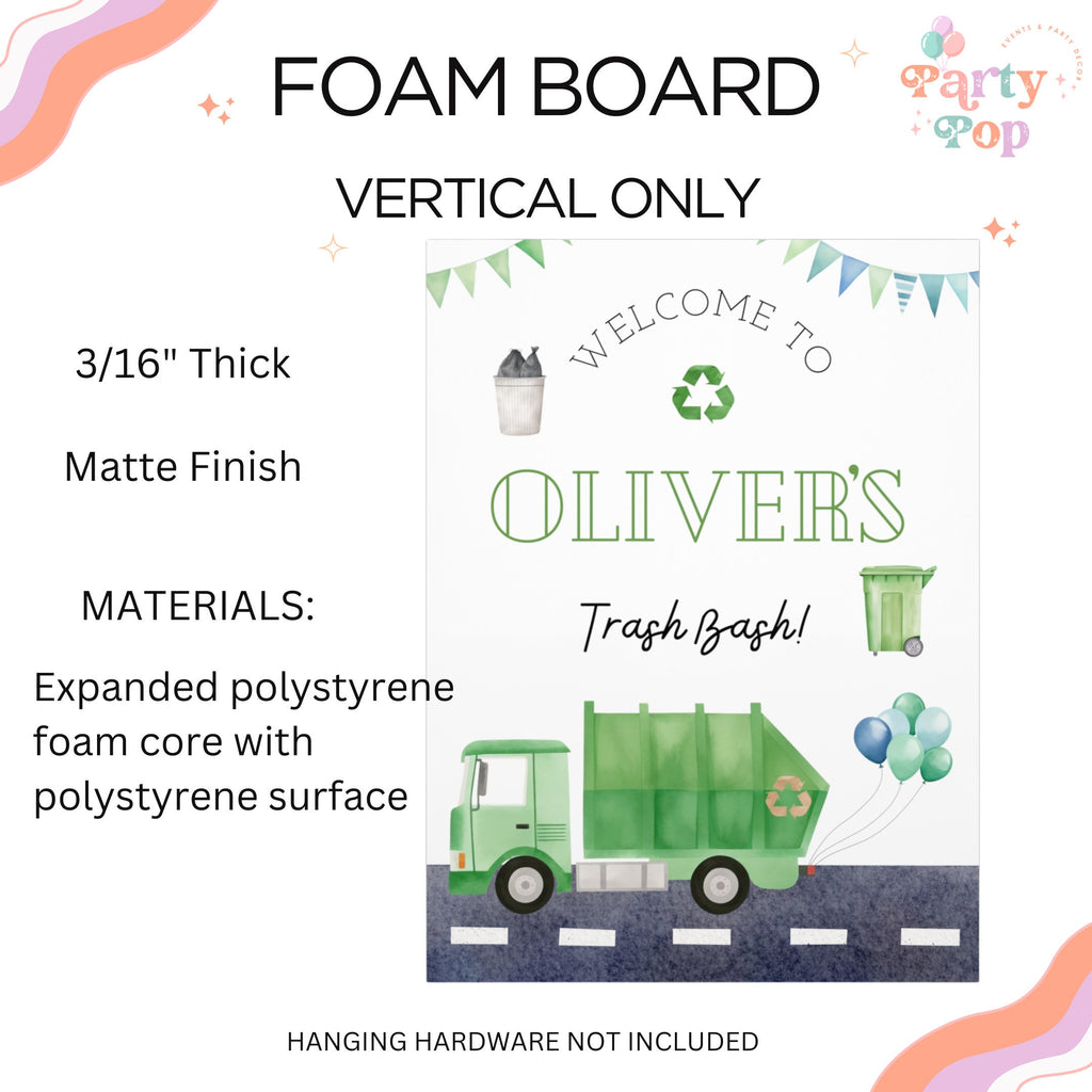 Trash Bash Welcome Sign - Garbage Truck Theme