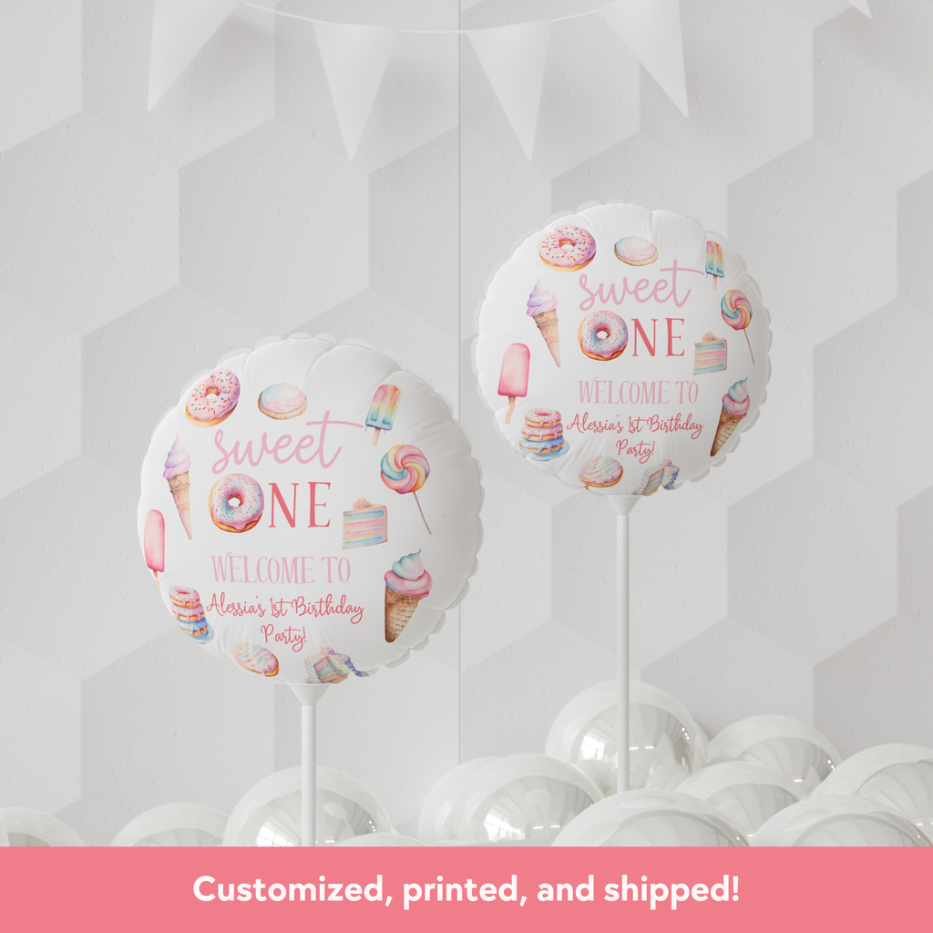 Sweet One Custom Birthday Balloons (Printed + Shipped)