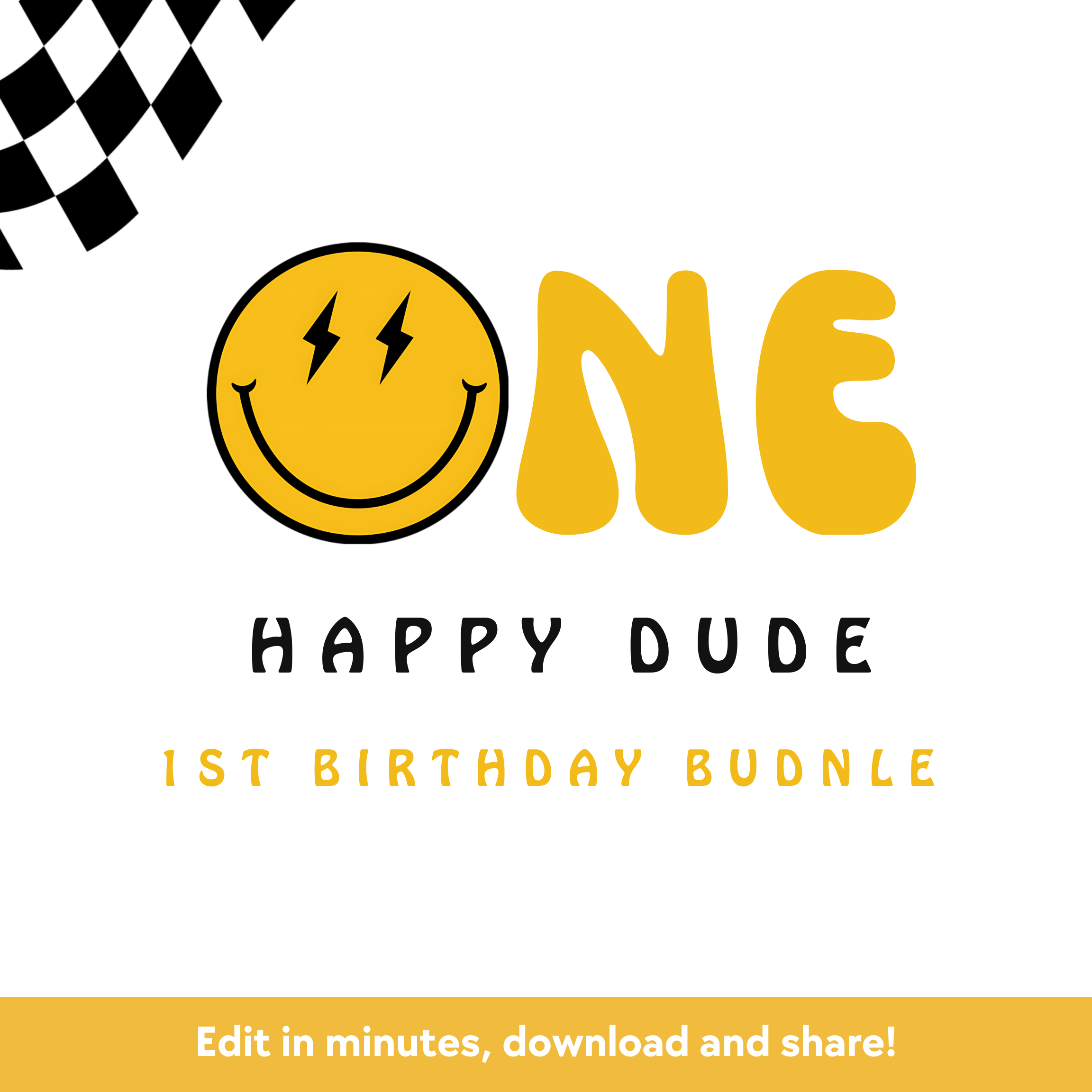 One Happy Dude Instant Party Bundle - Download & Print