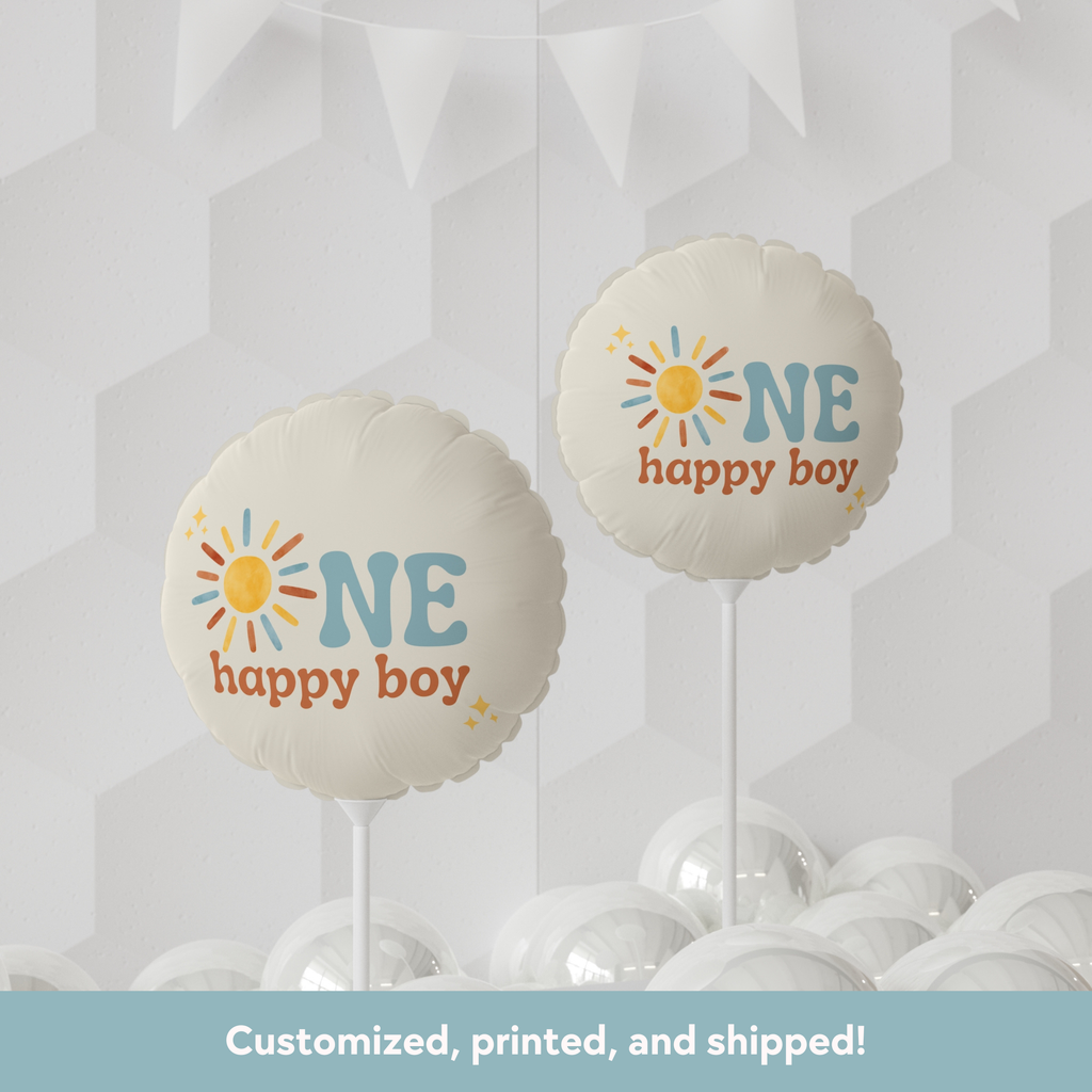 One Happy Boy Birthday Balloon (Printed + Shipped)