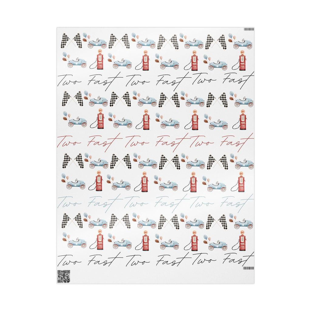 Two Fast Custom Birthday Wrapping Paper - Race Car Party Supplies