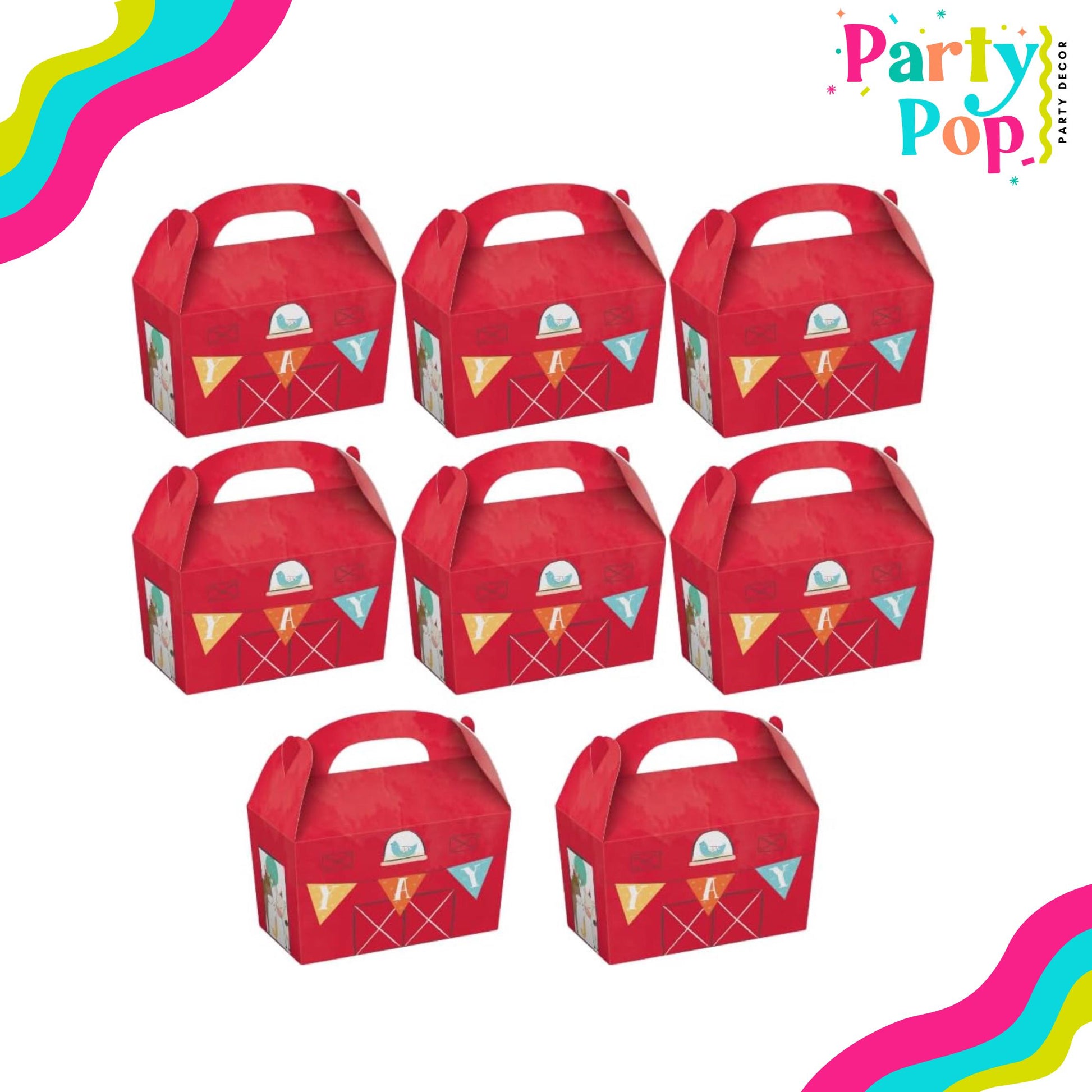 Treat Boxes- Farm Animal Birthday Party Decor