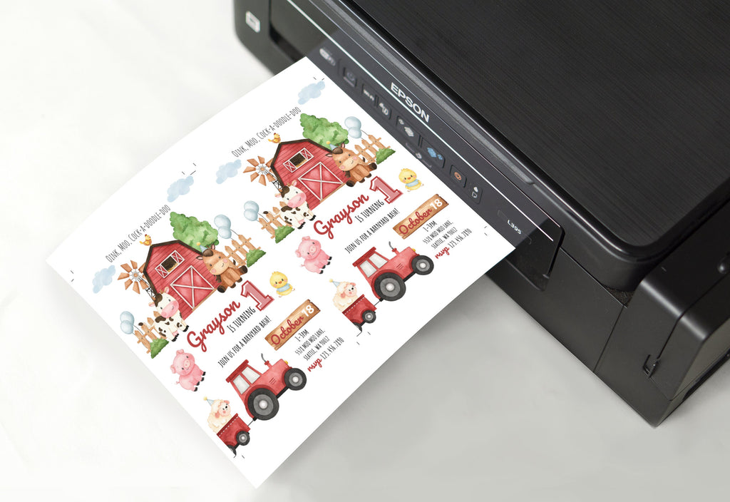 Farm Animal Birthday Invitation - Farm Birthday Party - Digital Download