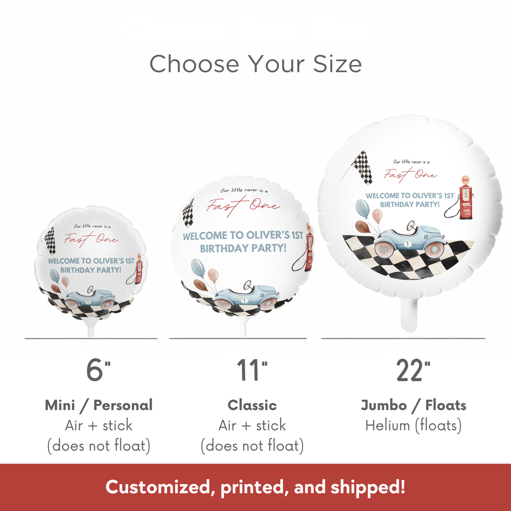 Fast One Birthday Balloon (Printed + Shipped)