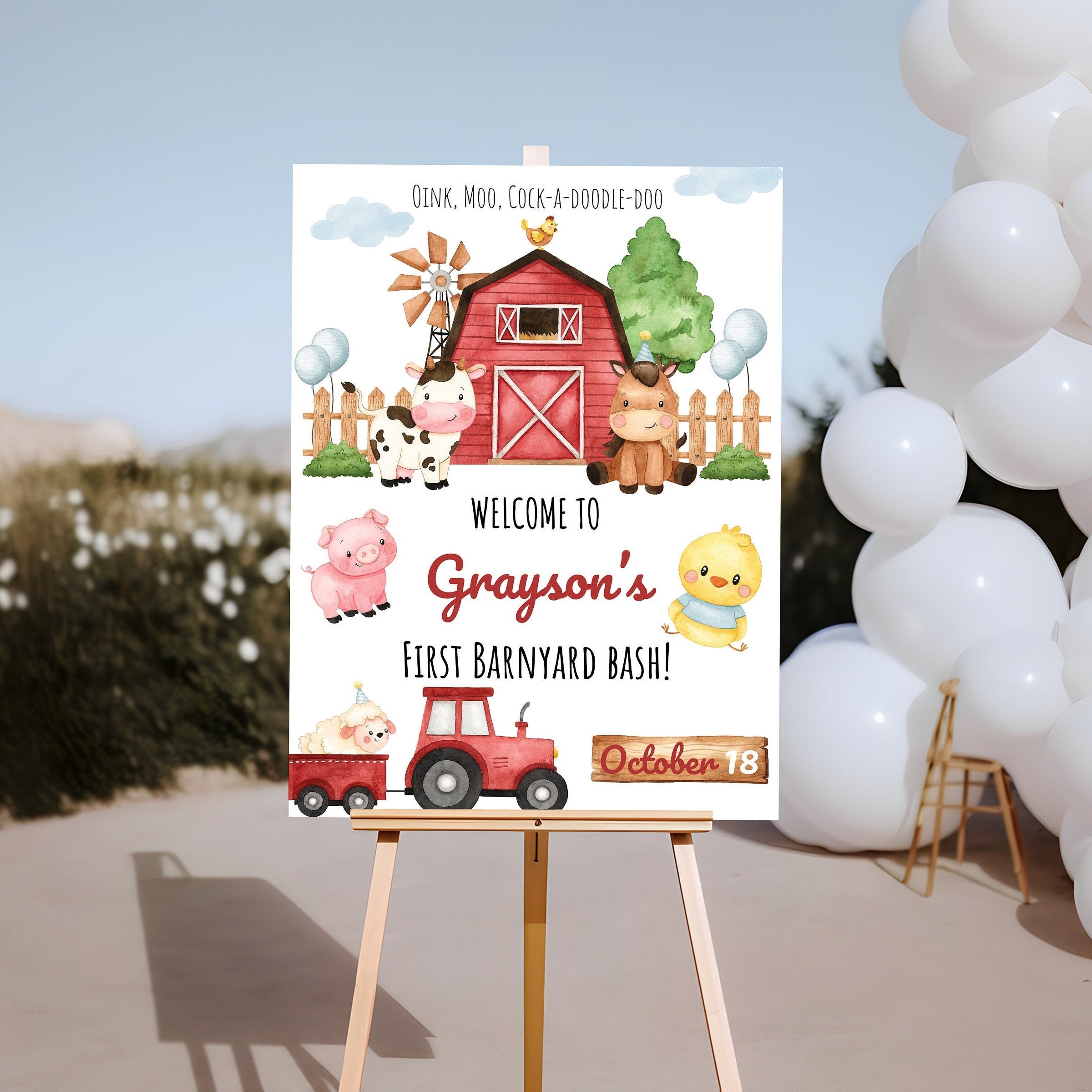 Farm Animals - Farm Party Decor - Digital Download