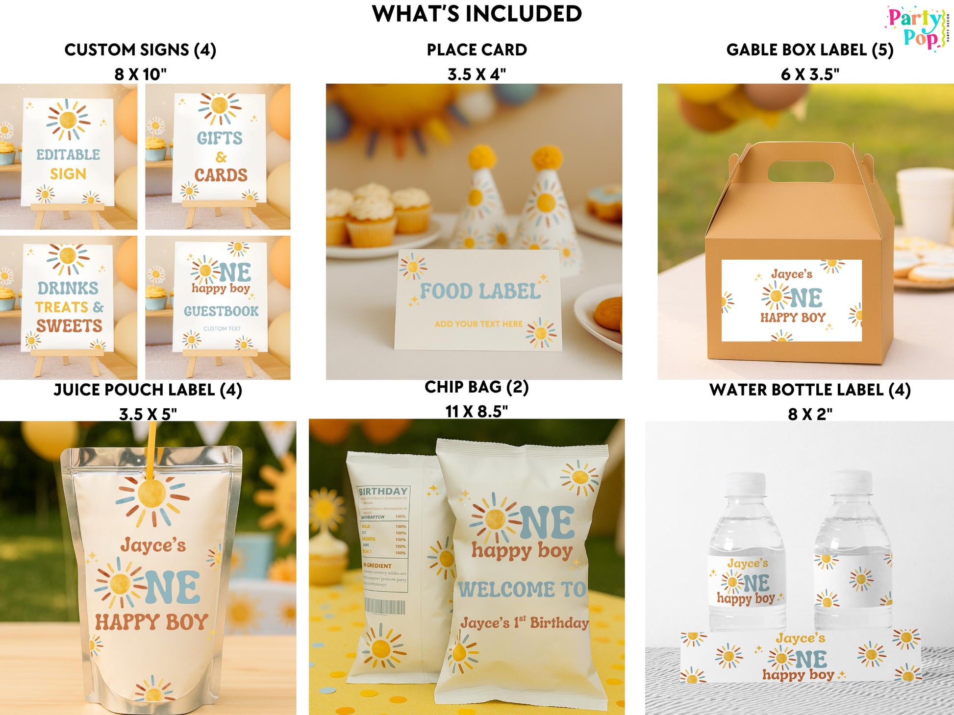 One Happy Boy Birthday Bundle - First Trip Around The Sun - Digital Download