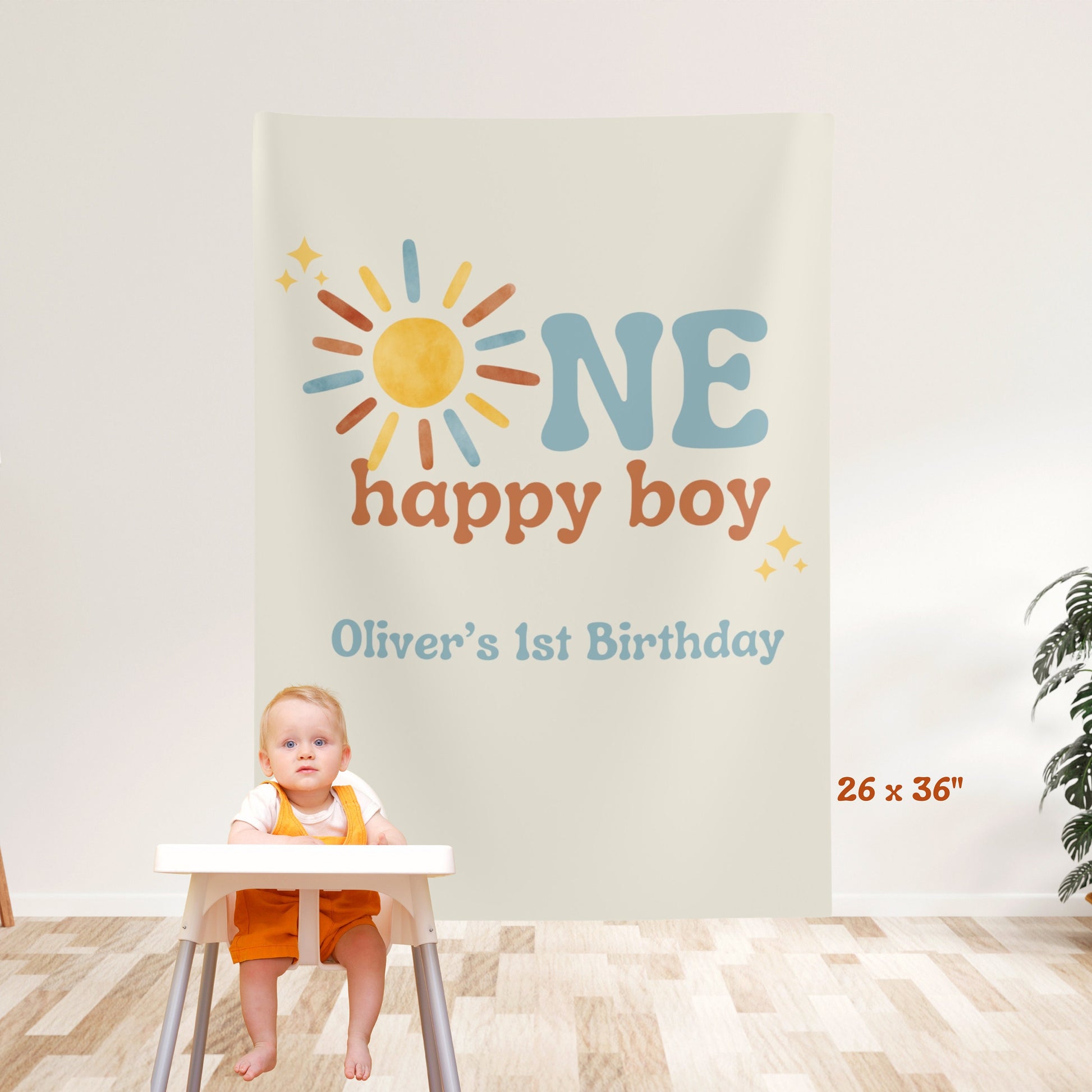 One Happy Boy 1st Birthday Banner - First Trip Around The Sun