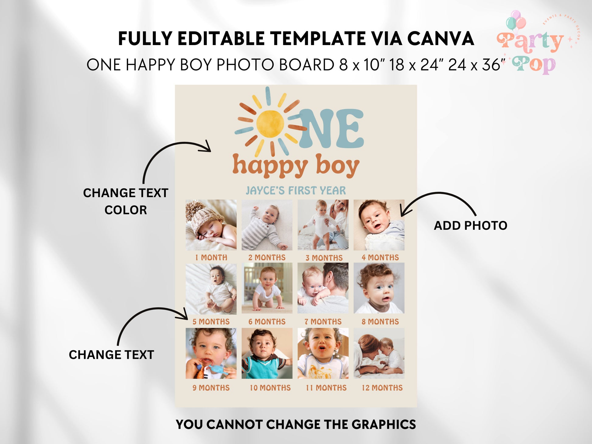 One Happy Boy Photo Board - Digital Download