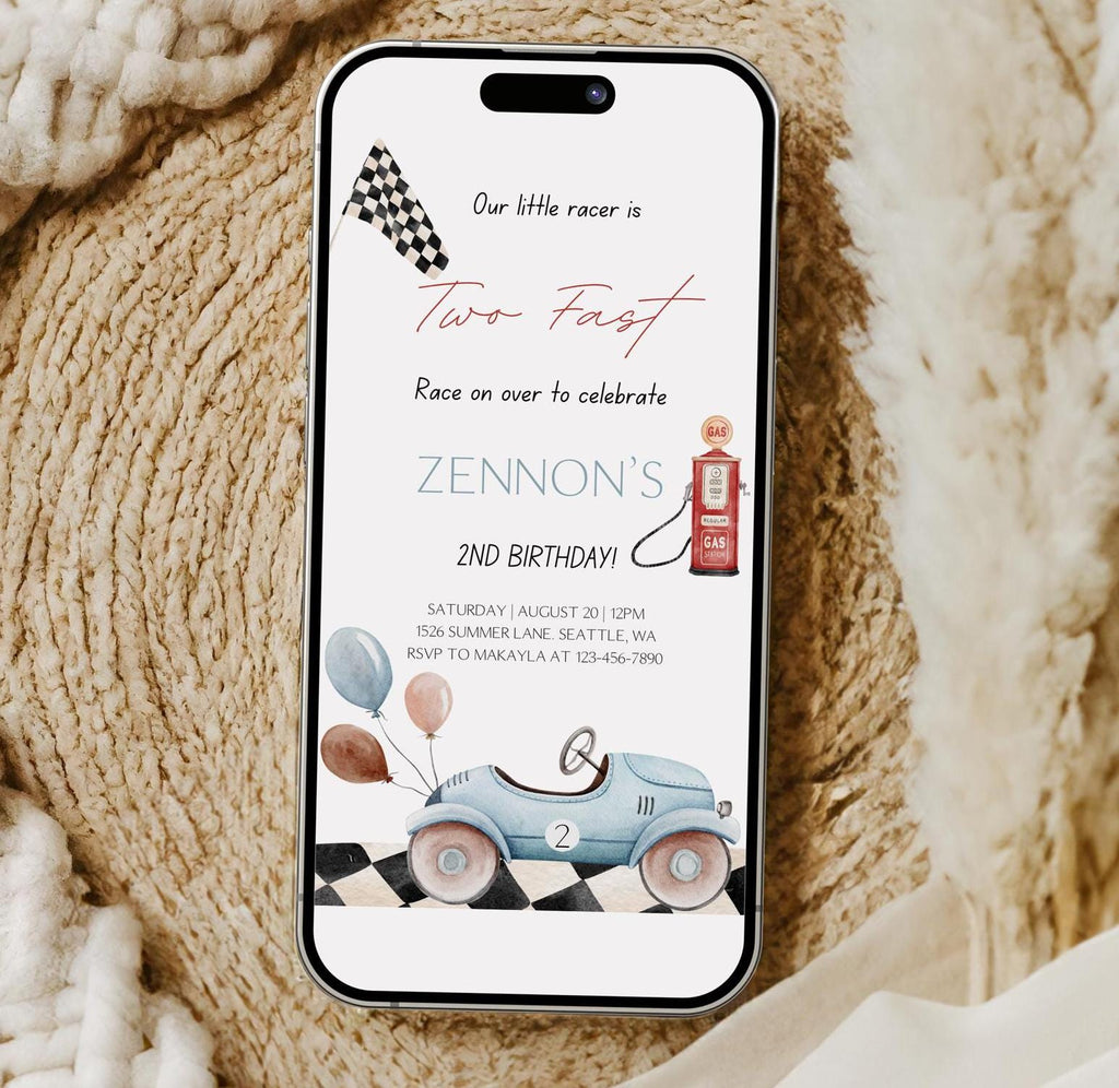 Two Fast Birthday Invitation - Digital Download