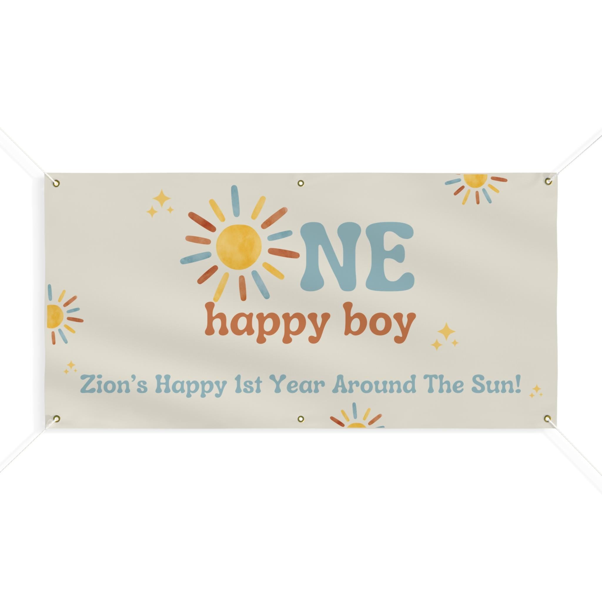 One Happy Boy Birthday Vinyl Banner (Printed + shipped)