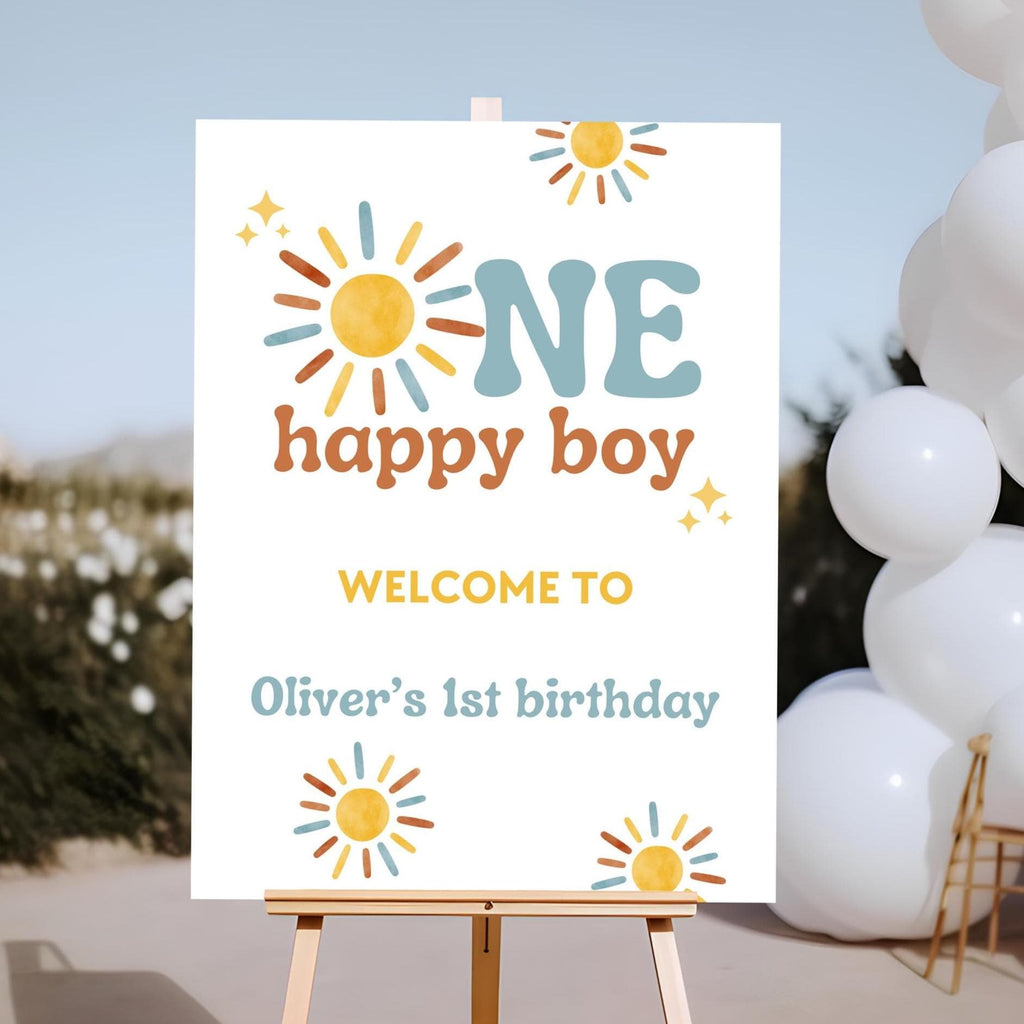 One Happy Boy Welcome Sign - First Trip Around The Sun