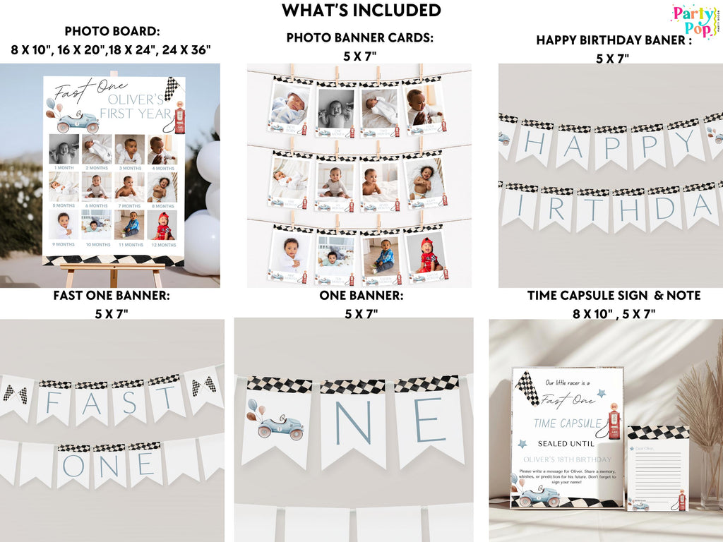 Fast One 1st Birthday Bundle - Digital Download