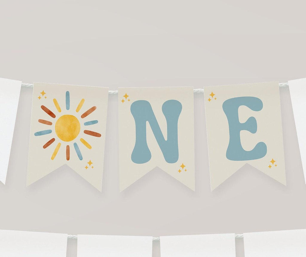 One Happy Boy Sunshine Banner - First Trip Around The Sun - Digital Download