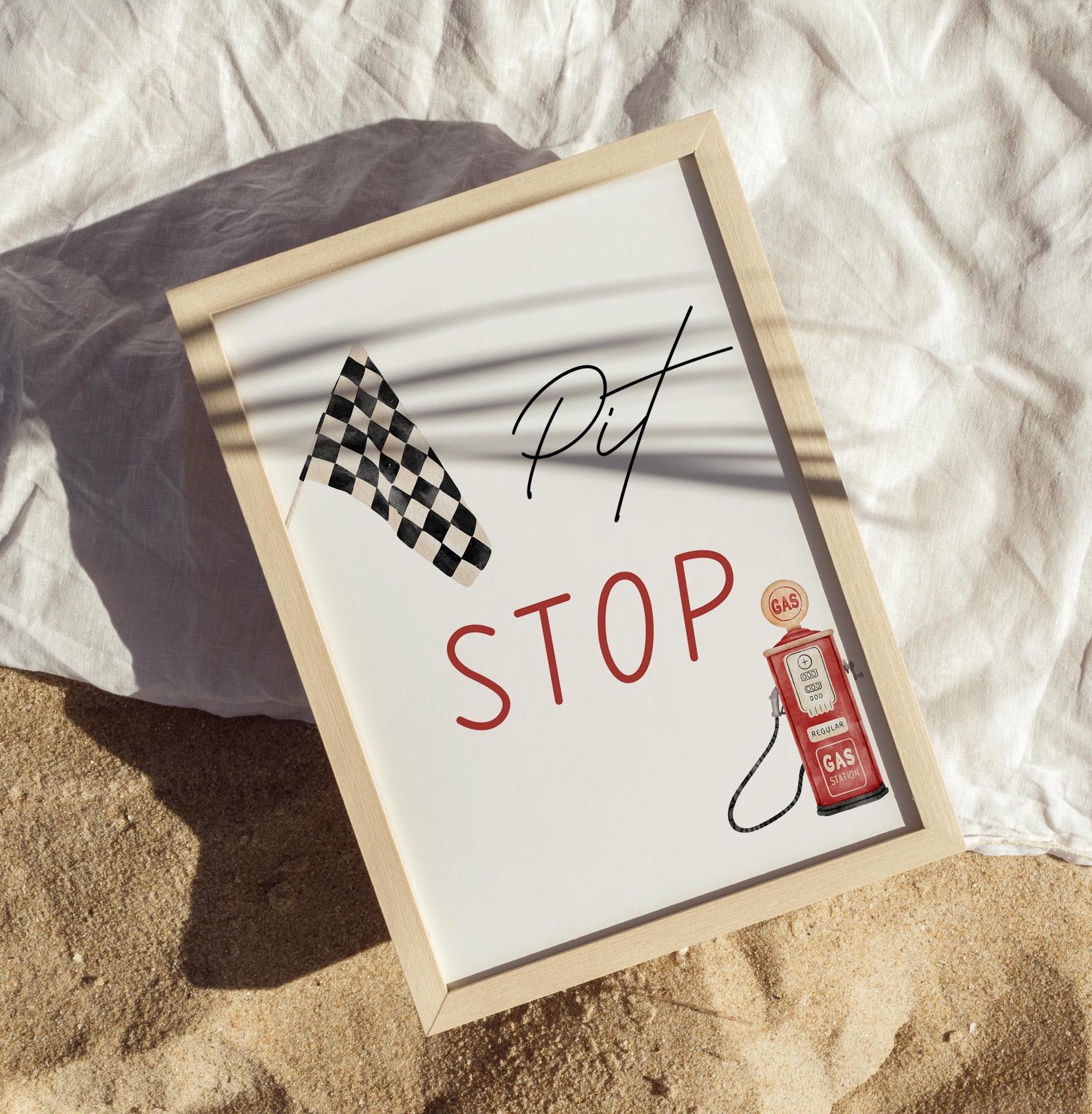 Fast One Custom Sign - Race Car Theme - Digital Download